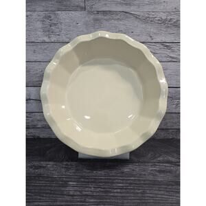 Emile Henry France for Williams-Sonoma Ruffled Pie Dish Yellow 10.5" Model 301